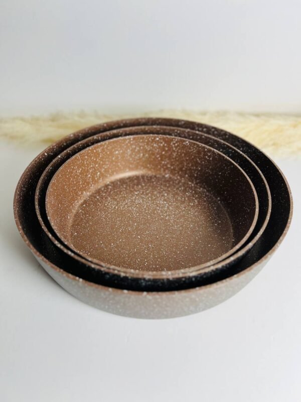 Phoenix circular brown deep pans set 3 pieces